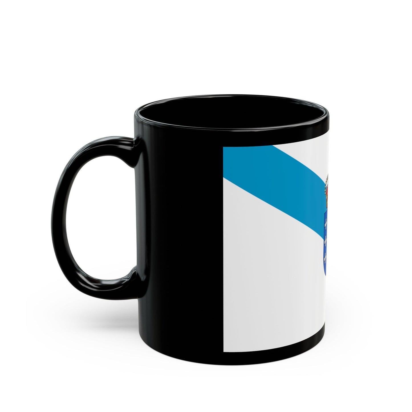 Flag of Galicia Spain - Black Coffee Mug-The Sticker Space