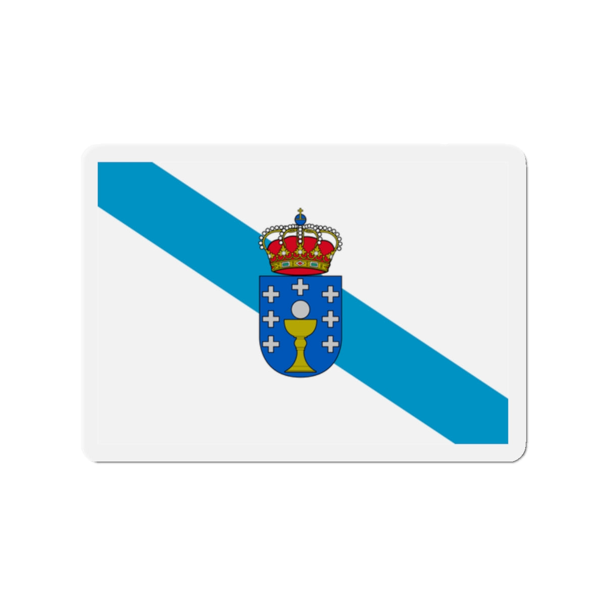 Flag of Galicia Spain - Die-Cut Magnet-2" x 2"-The Sticker Space