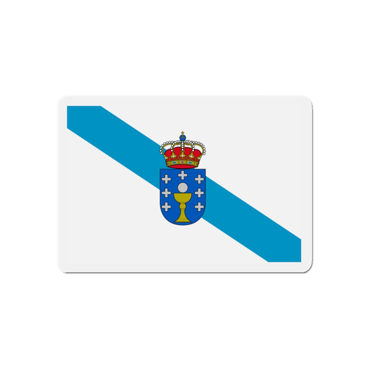 Flag of Galicia Spain - Die-Cut Magnet-5" x 5"-The Sticker Space