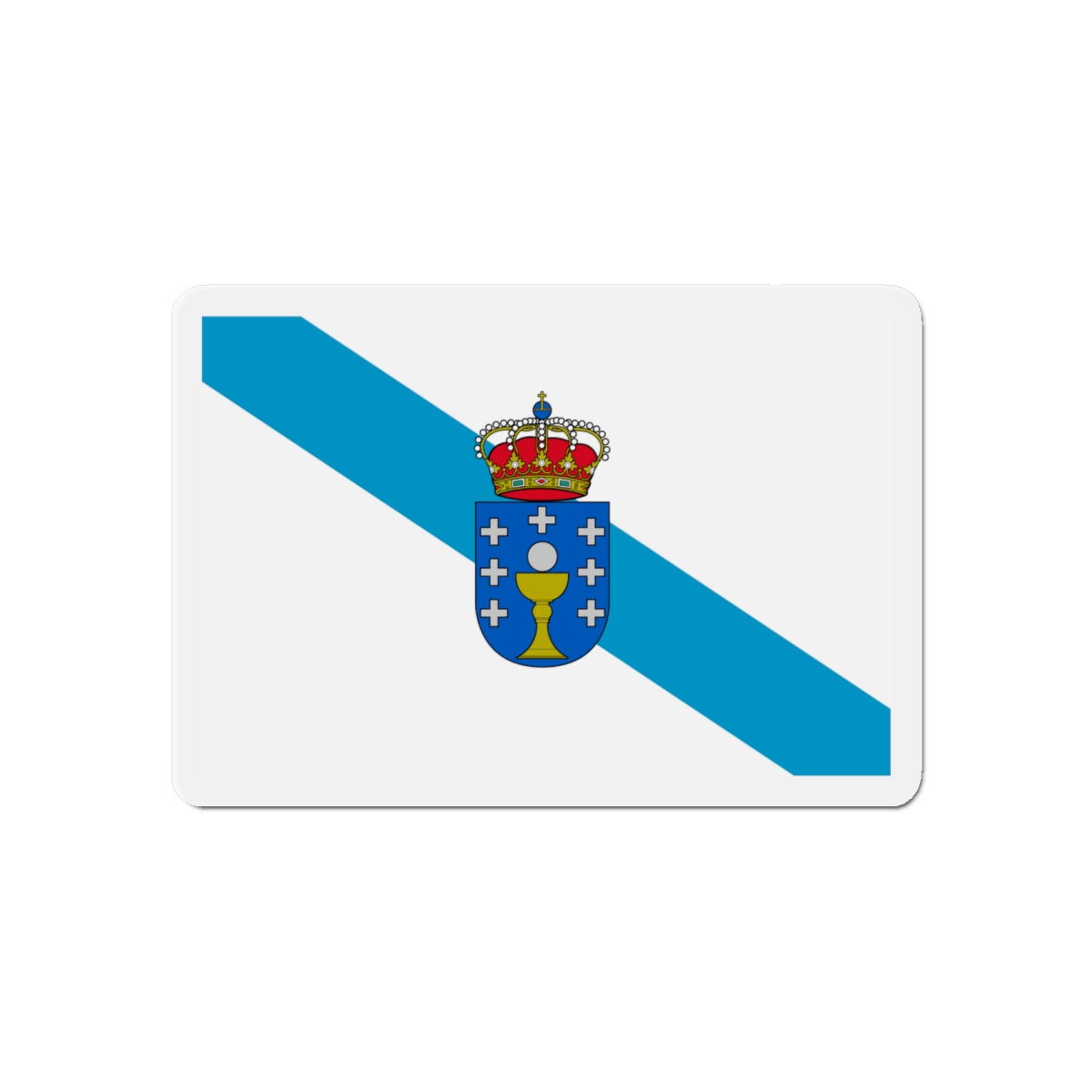 Flag of Galicia Spain - Die-Cut Magnet-6 × 6"-The Sticker Space