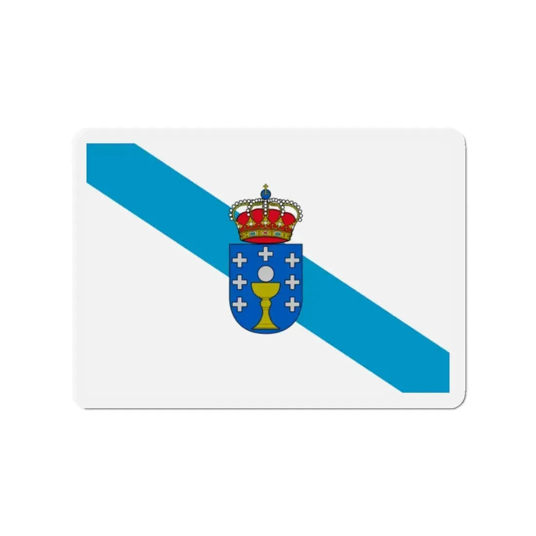 Flag of Galicia Spain - Refrigerator Magnet 2 Inch - The Sticker Space