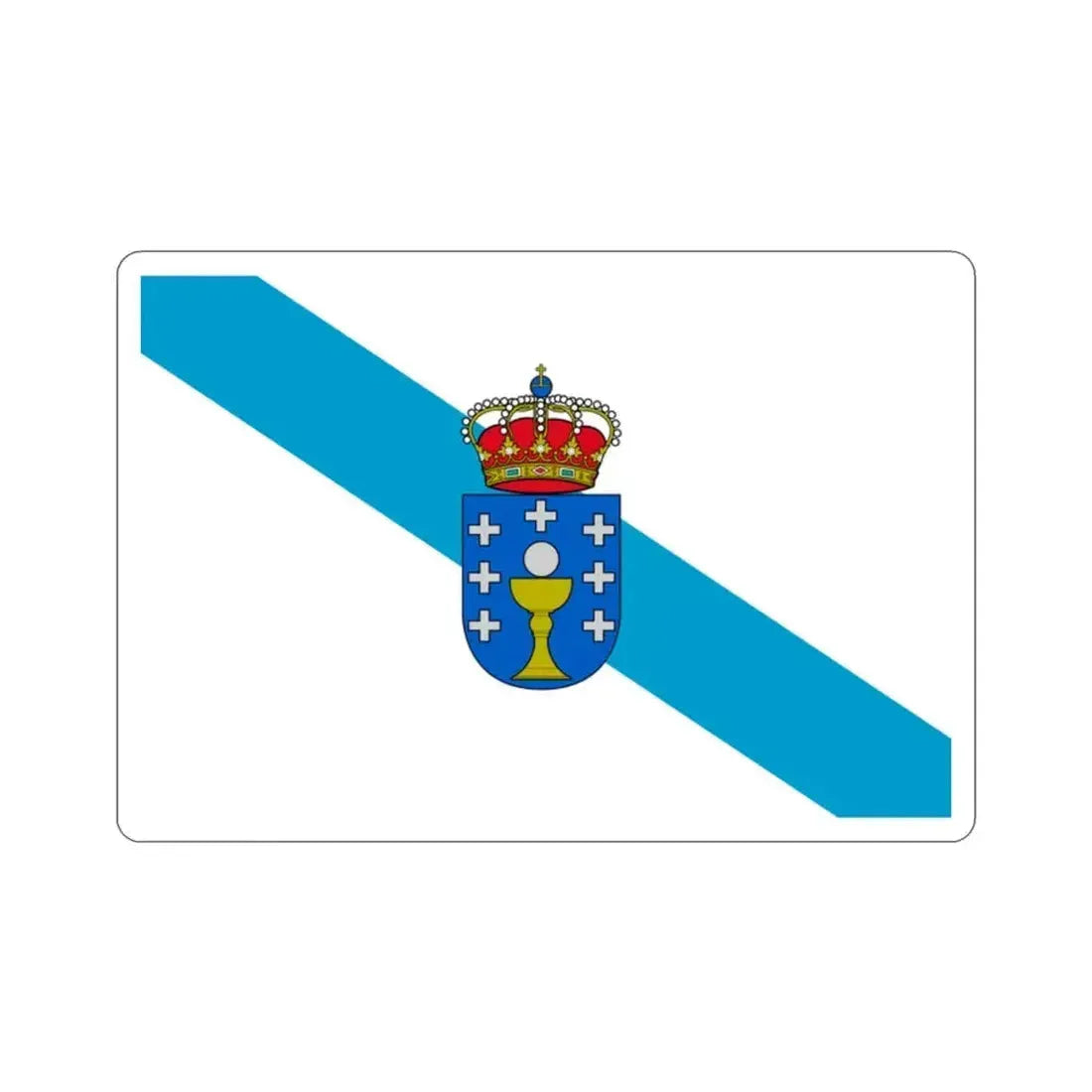 Flag of Galicia Spain STICKER Vinyl Die-Cut Decal 2 Inch - The Sticker Space