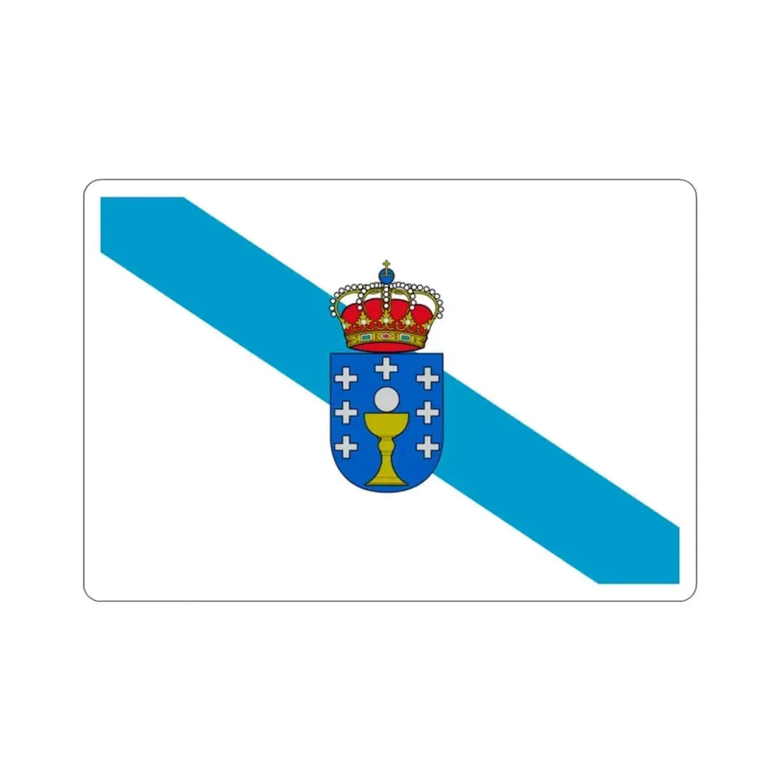 Flag of Galicia Spain STICKER Vinyl Die-Cut Decal 2 Inch - The Sticker Space