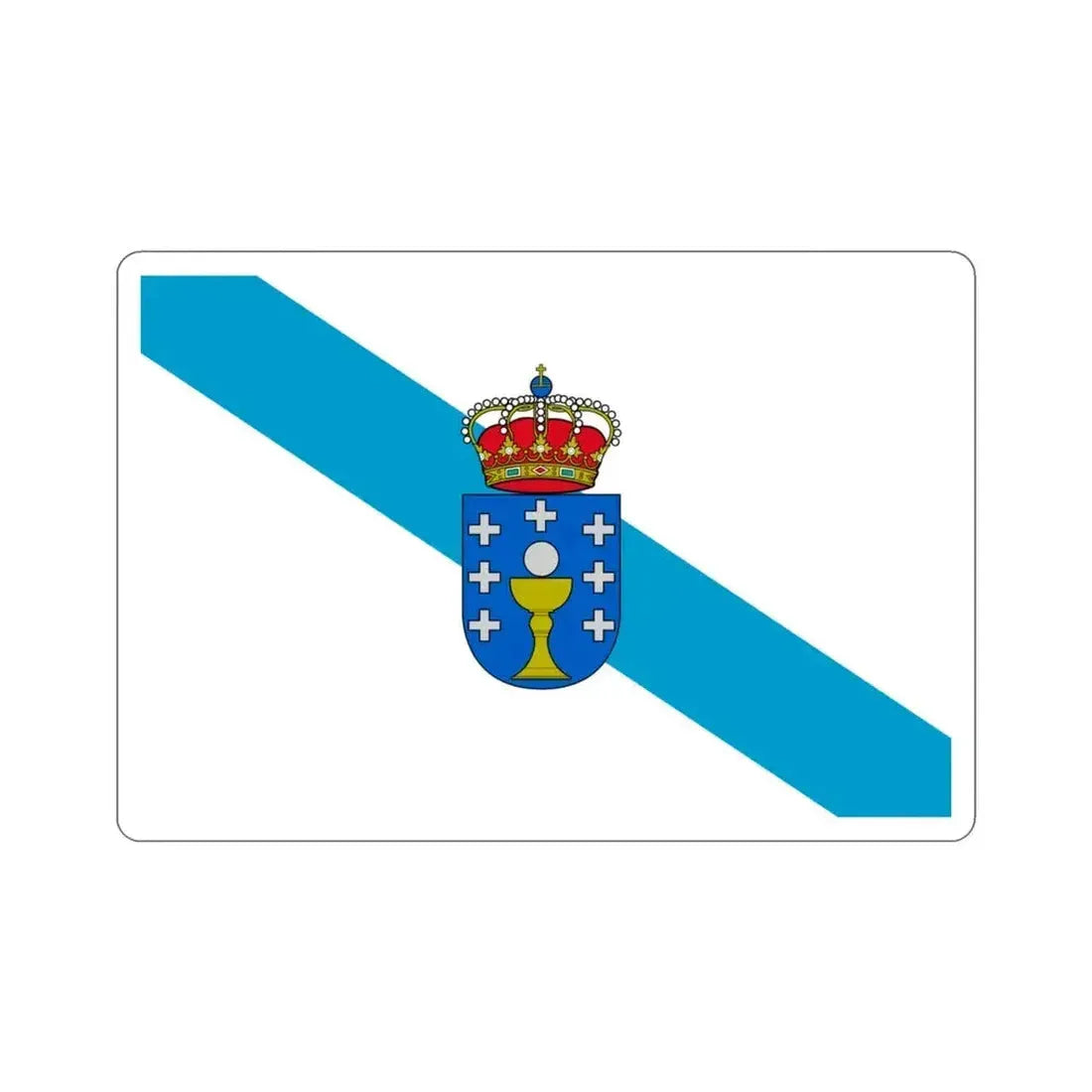 Flag of Galicia Spain STICKER Vinyl Die-Cut Decal 3 Inch - The Sticker Space