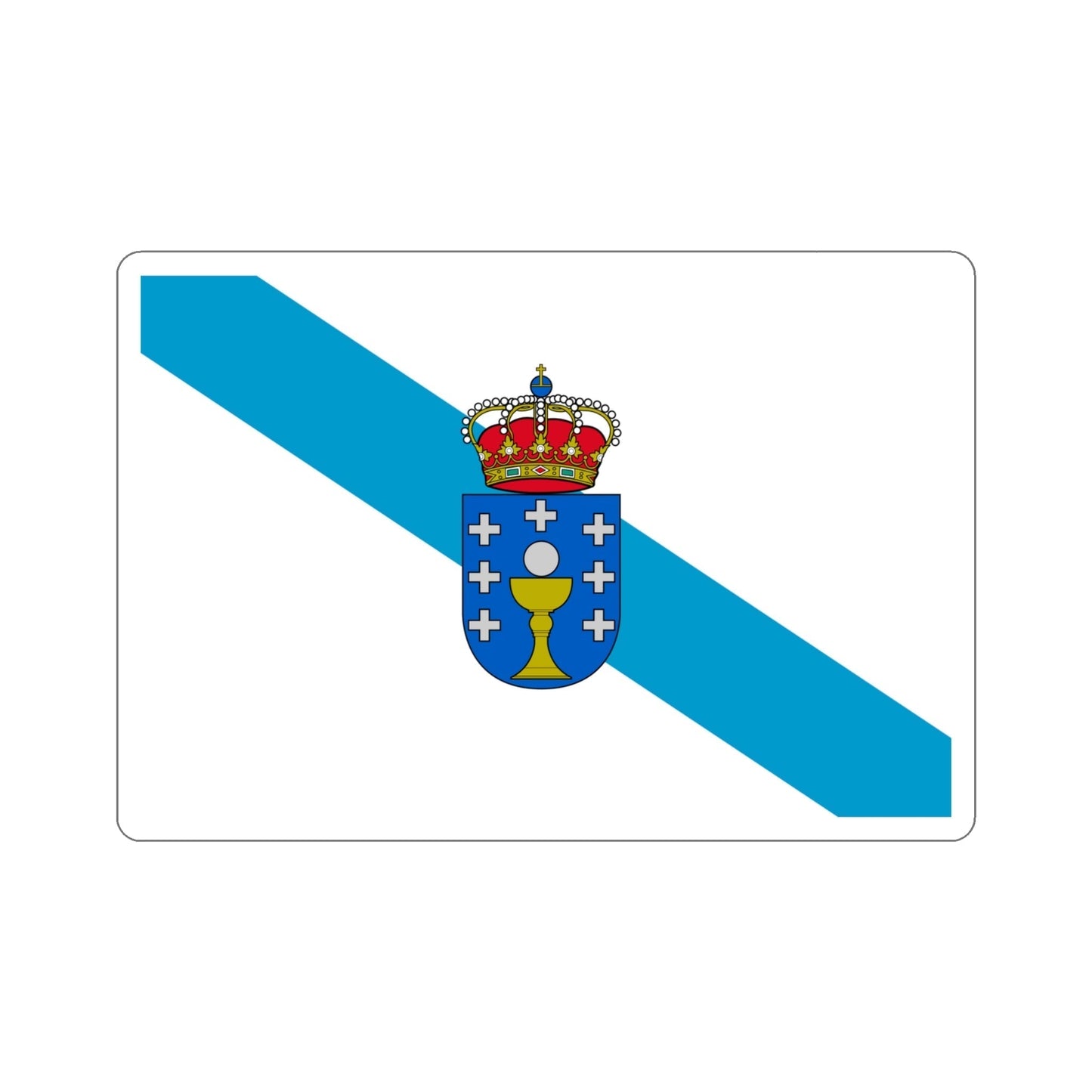 Flag of Galicia Spain STICKER Vinyl Die-Cut Decal-4 Inch-The Sticker Space