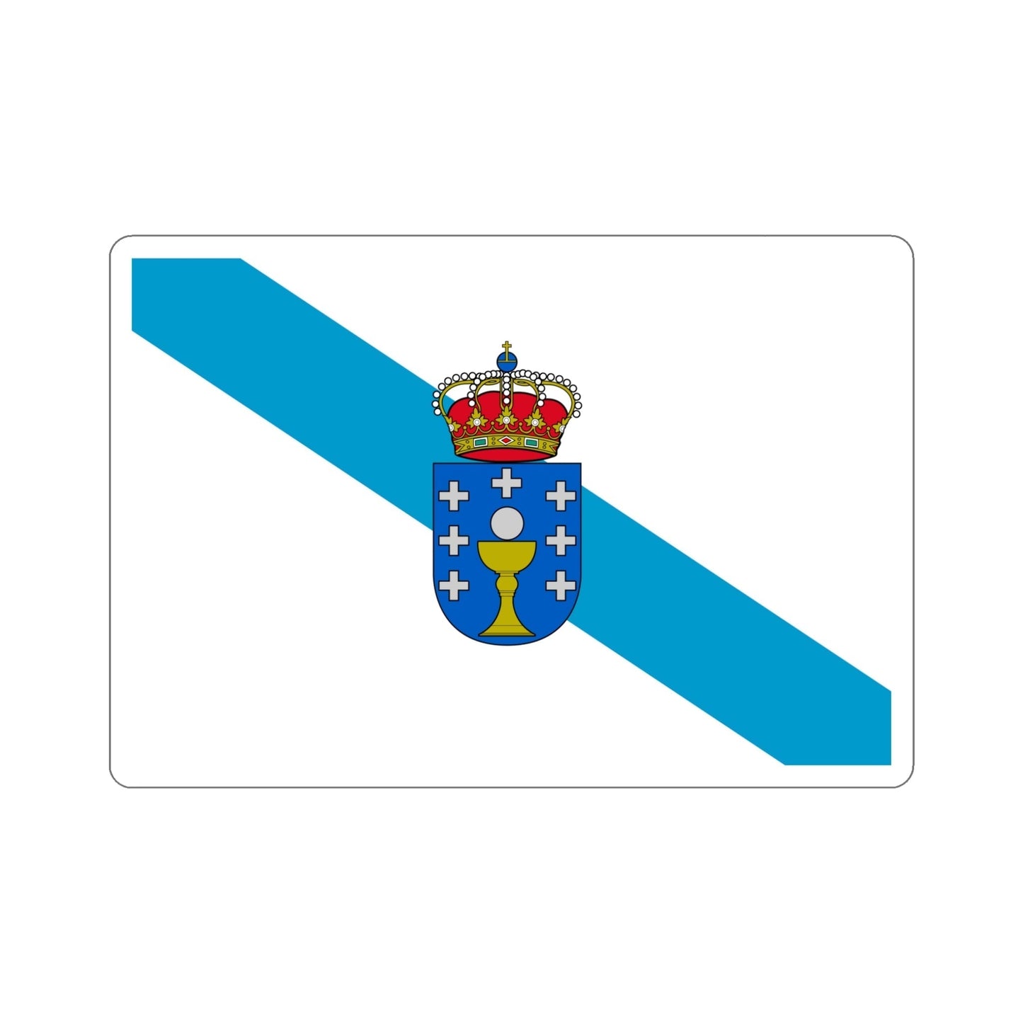 Flag of Galicia Spain STICKER Vinyl Die-Cut Decal-5 Inch-The Sticker Space