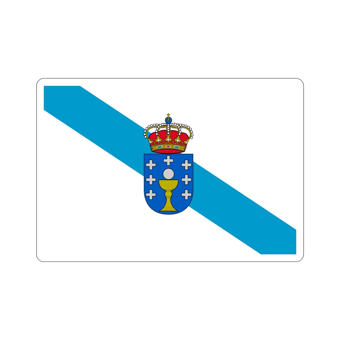 Flag of Galicia Spain STICKER Vinyl Die-Cut Decal-6 Inch-The Sticker Space