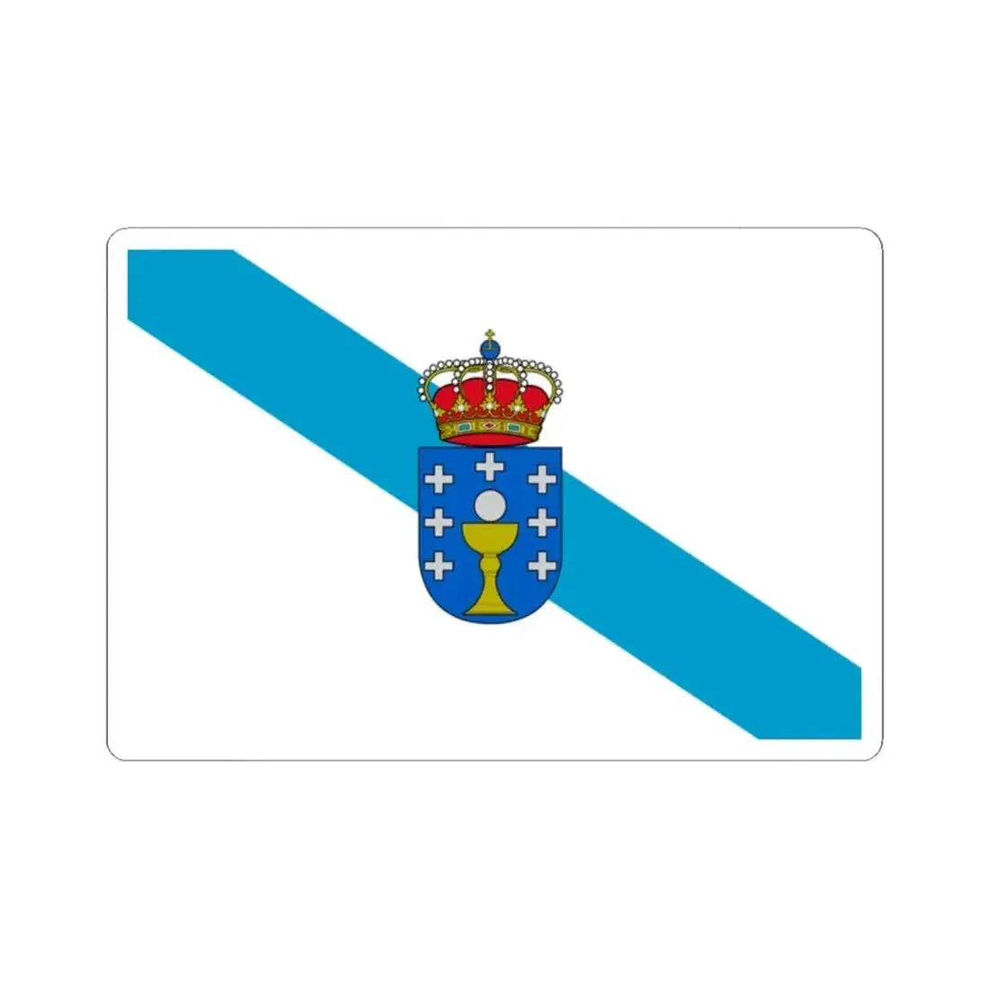 Flag of Galicia Spain - STICKER Vinyl Kiss-Cut Decal 2 Inch White - The Sticker Space