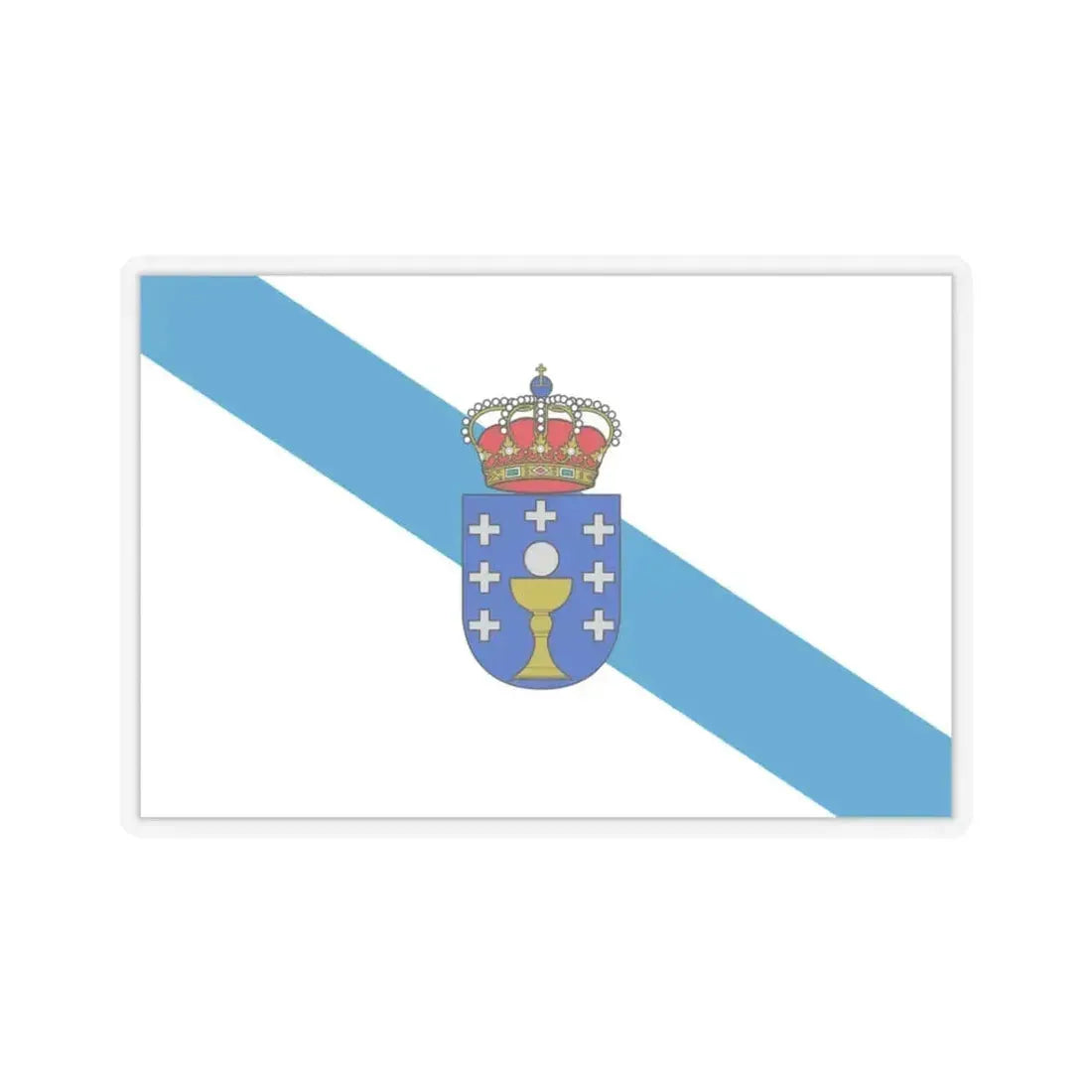 Flag of Galicia Spain - STICKER Vinyl Kiss-Cut Decal 3 Inch Transparent - The Sticker Space
