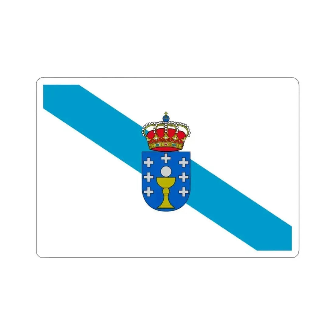 Flag of Galicia Spain - STICKER Vinyl Kiss-Cut Decal 3 Inch White - The Sticker Space