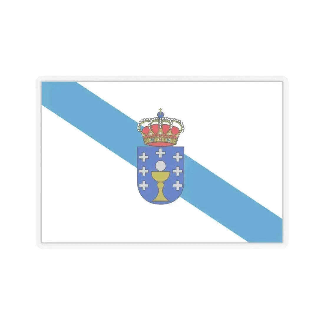 Flag of Galicia Spain - STICKER Vinyl Kiss-Cut Decal 4 Inch Transparent - The Sticker Space