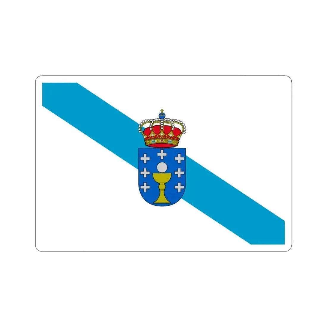 Flag of Galicia Spain - STICKER Vinyl Kiss-Cut Decal 4 Inch White - The Sticker Space