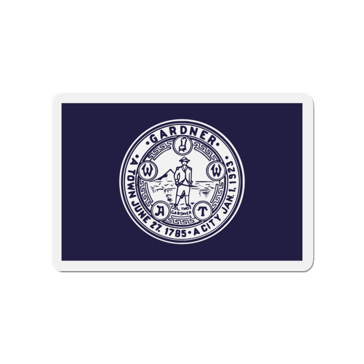 Flag of Gardner Massachusetts - Die-Cut Magnet-3" x 3"-The Sticker Space