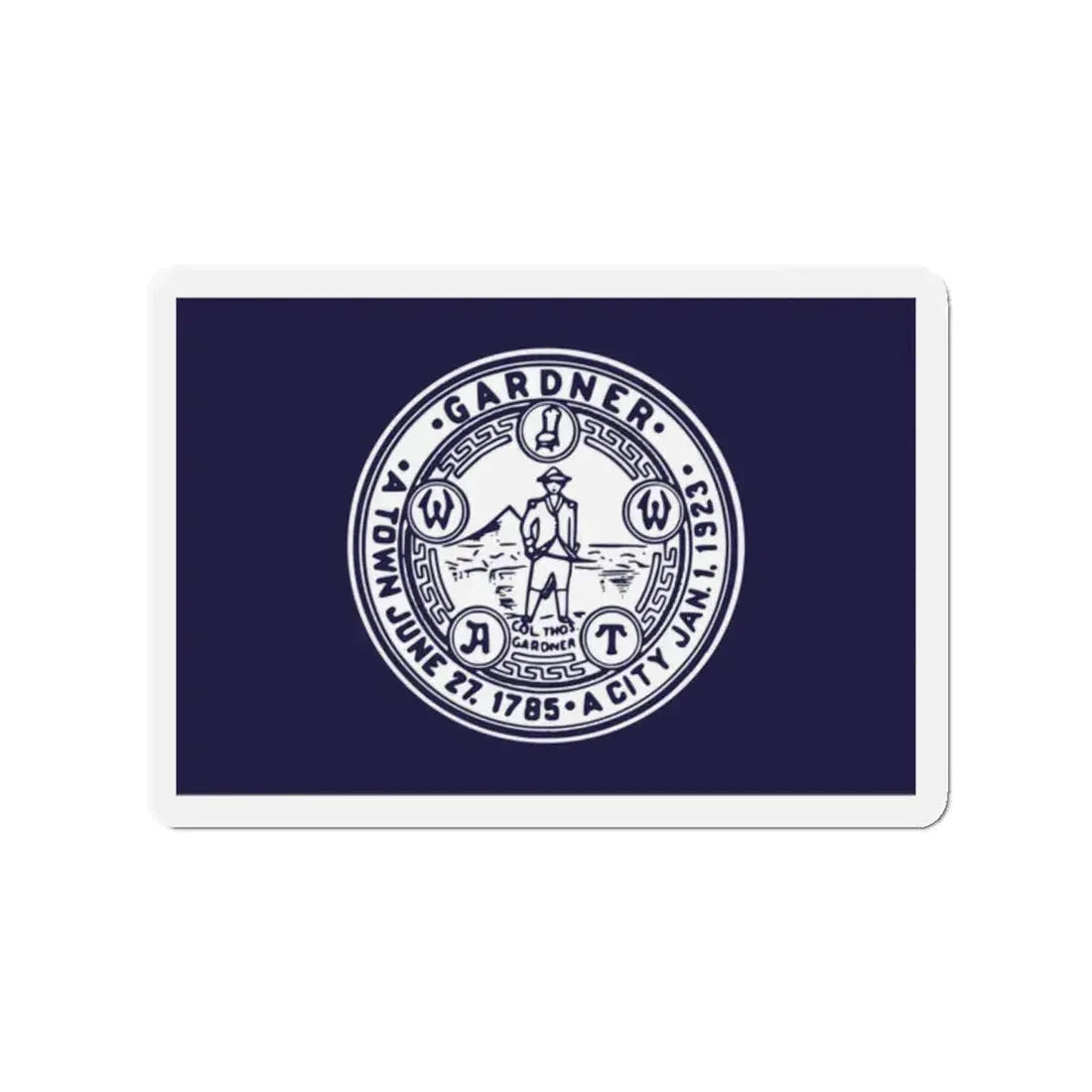 Flag of Gardner Massachusetts - Refrigerator Magnet 2 Inch - The Sticker Space