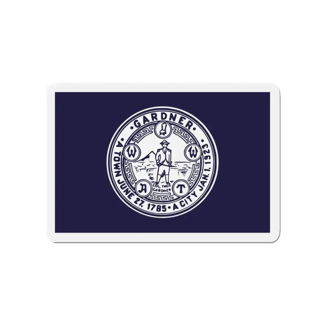 Flag of Gardner Massachusetts - Refrigerator Magnet 3 Inch - The Sticker Space