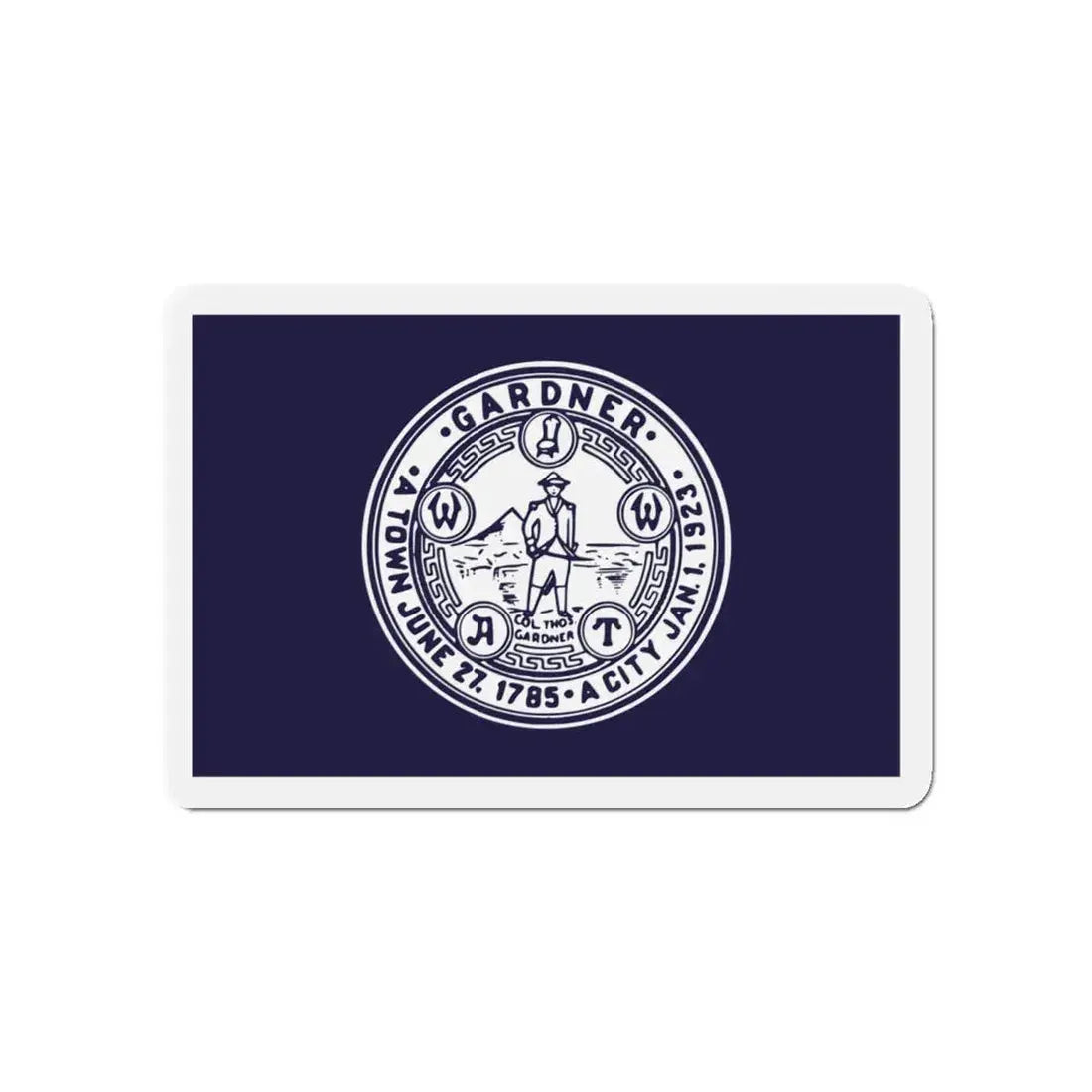 Flag of Gardner Massachusetts - Refrigerator Magnet 4 Inch - The Sticker Space