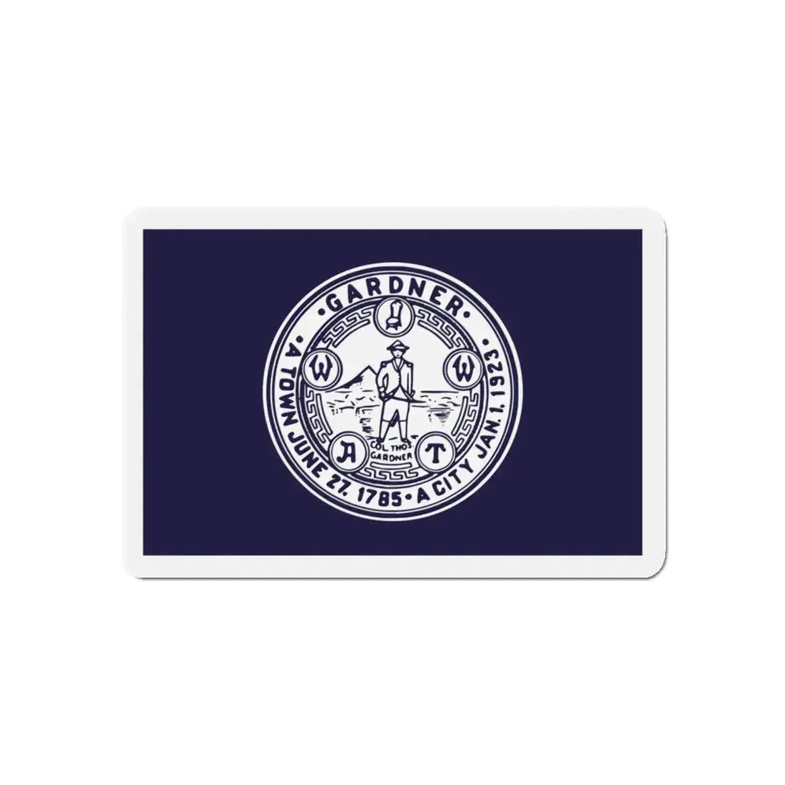 Flag of Gardner Massachusetts - Refrigerator Magnet 5 Inch - The Sticker Space