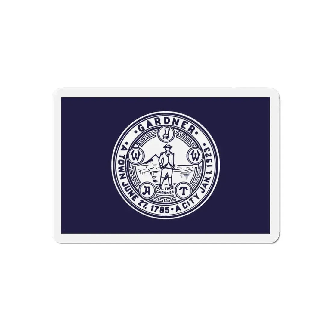 Flag of Gardner Massachusetts - Refrigerator Magnet 6 Inch - The Sticker Space