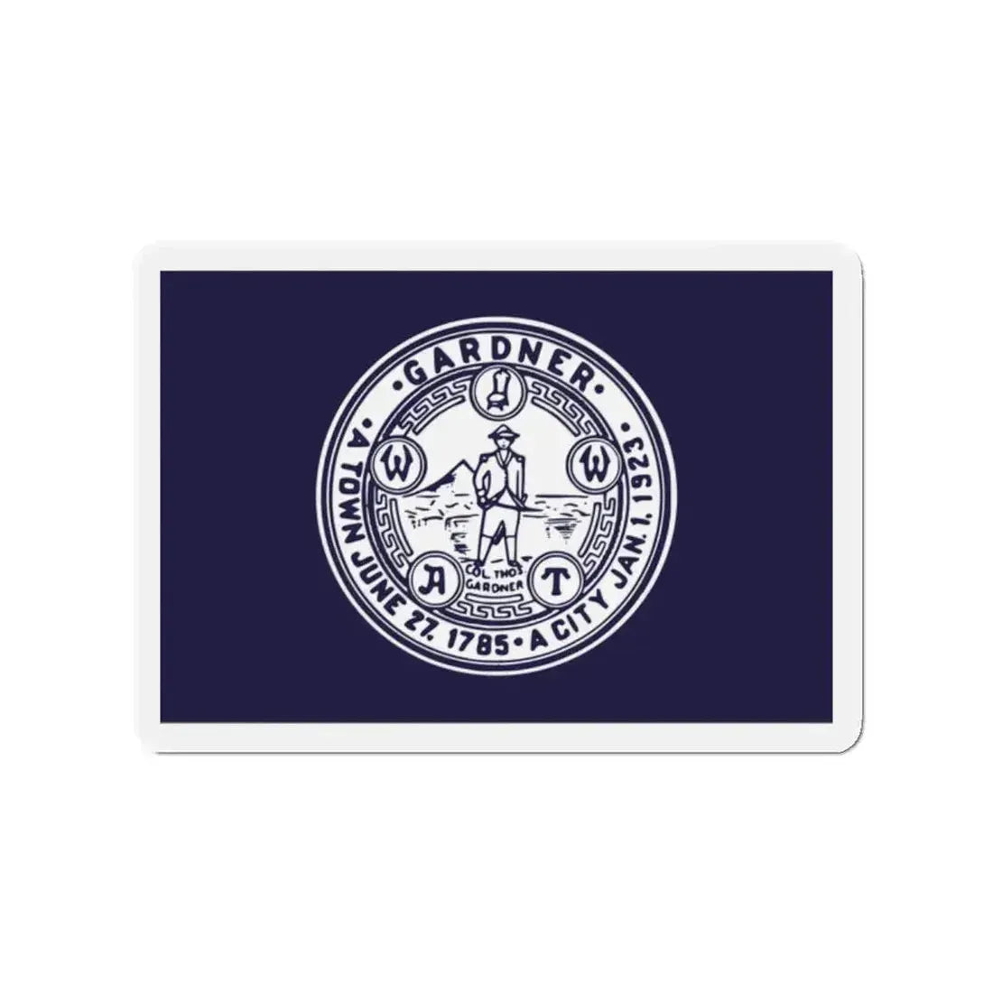 Flag of Gardner Massachusetts - Refrigerator Magnet - The Sticker Space