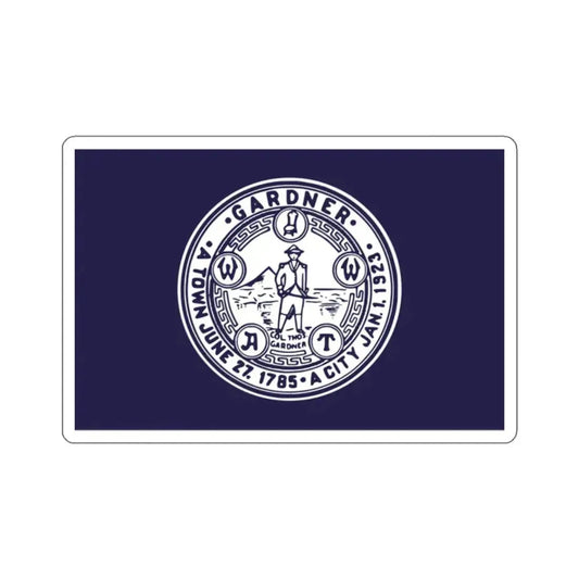 Flag of Gardner, Massachusetts - STICKER Vinyl Kiss-Cut Decal 2 Inch White - The Sticker Space