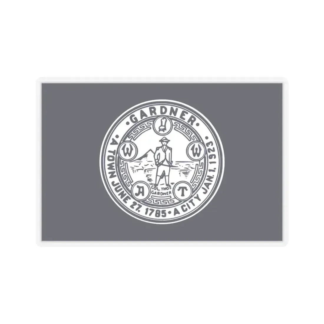 Flag of Gardner, Massachusetts - STICKER Vinyl Kiss-Cut Decal 3 Inch Transparent - The Sticker Space