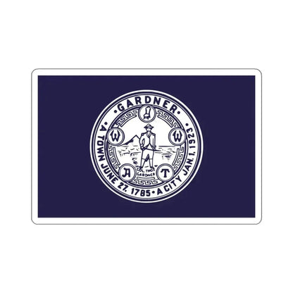 Flag of Gardner, Massachusetts - STICKER Vinyl Kiss-Cut Decal 3 Inch White - The Sticker Space