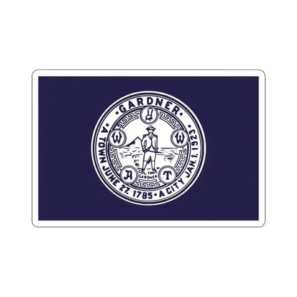 Flag of Gardner, Massachusetts - STICKER Vinyl Kiss-Cut Decal 4 Inch White - The Sticker Space