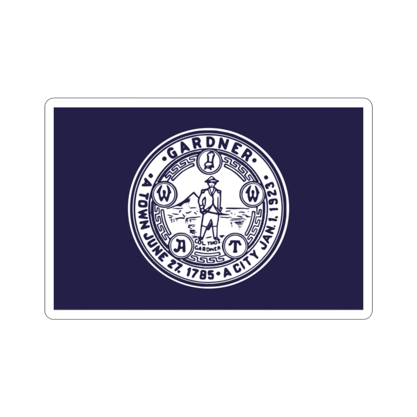 Flag of Gardner Massachusetts USA STICKER Vinyl Die-Cut Decal-2 Inch-The Sticker Space