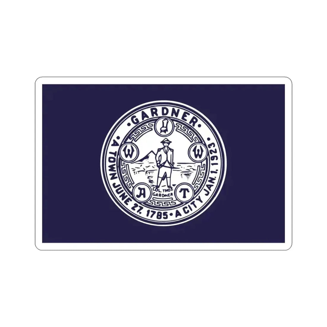 Flag of Gardner Massachusetts USA STICKER Vinyl Die-Cut Decal 3 Inch - The Sticker Space