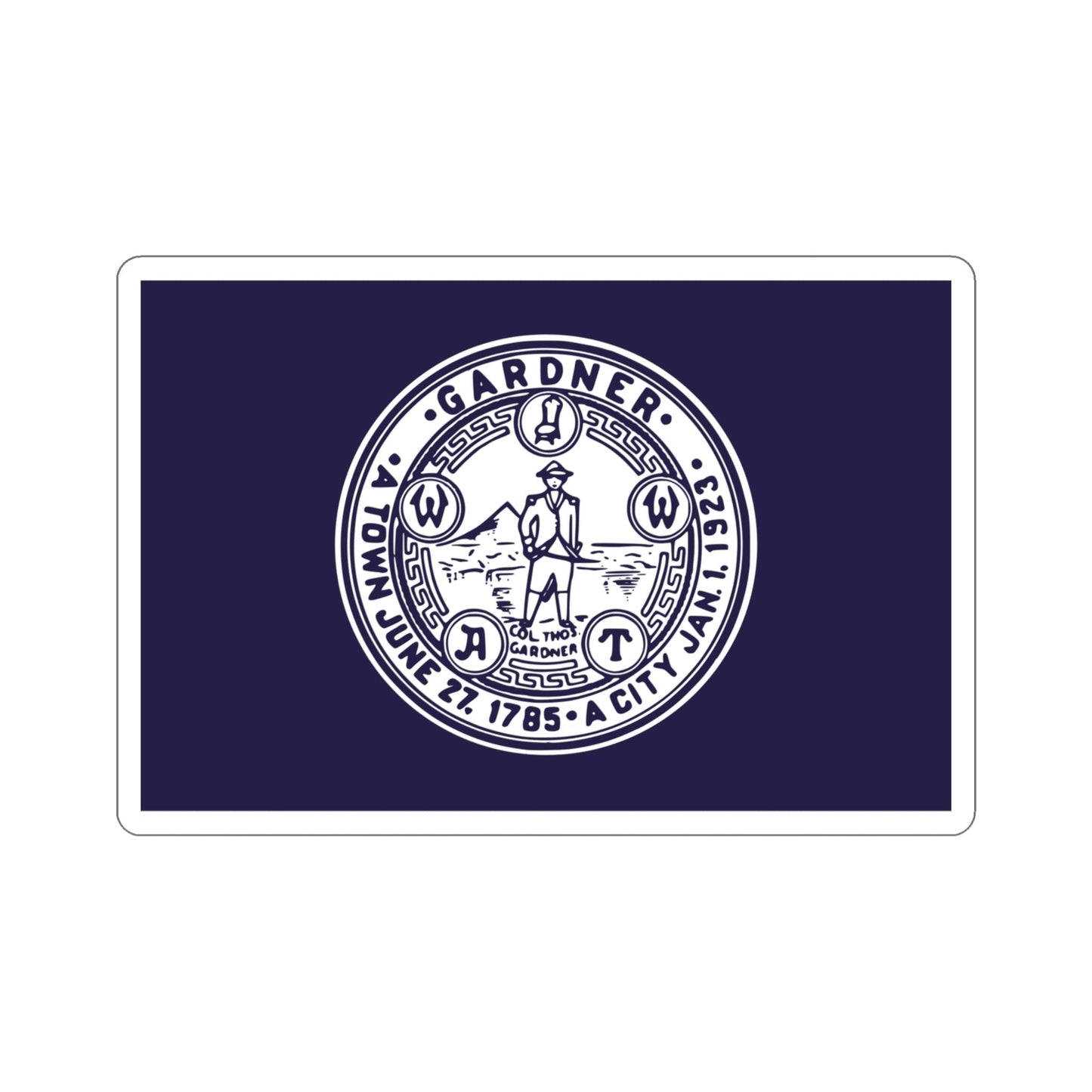 Flag of Gardner Massachusetts USA STICKER Vinyl Die-Cut Decal-4 Inch-The Sticker Space