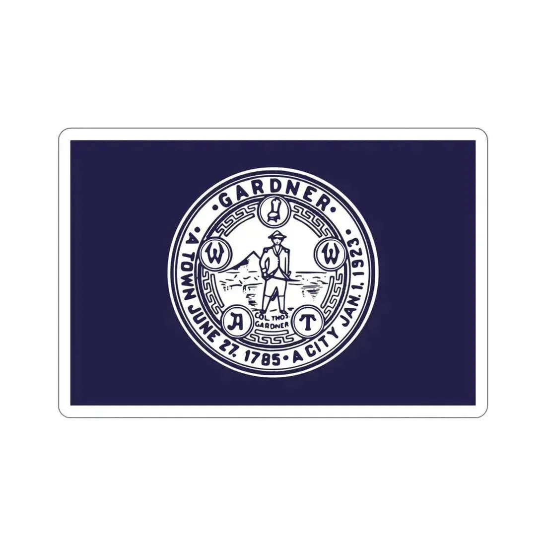 Flag of Gardner Massachusetts USA STICKER Vinyl Die-Cut Decal 4 Inch - The Sticker Space