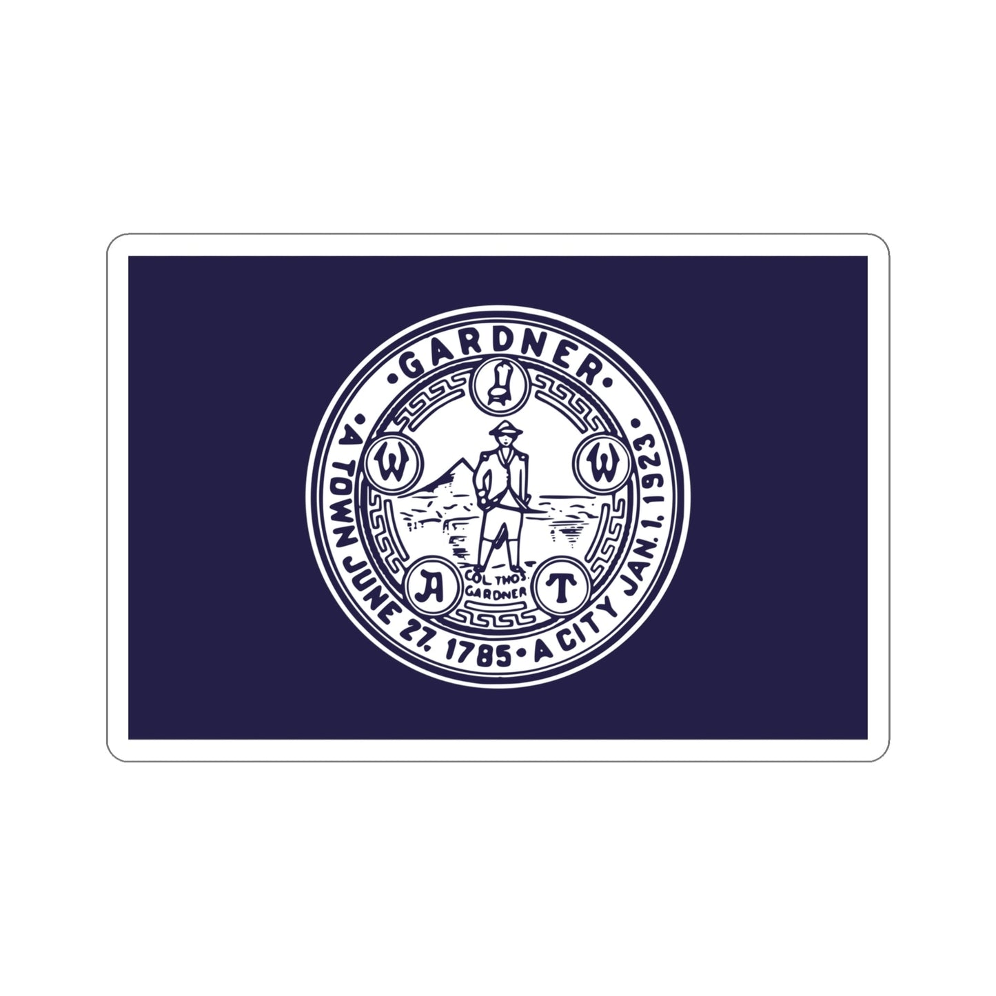 Flag of Gardner Massachusetts USA STICKER Vinyl Die-Cut Decal-5 Inch-The Sticker Space