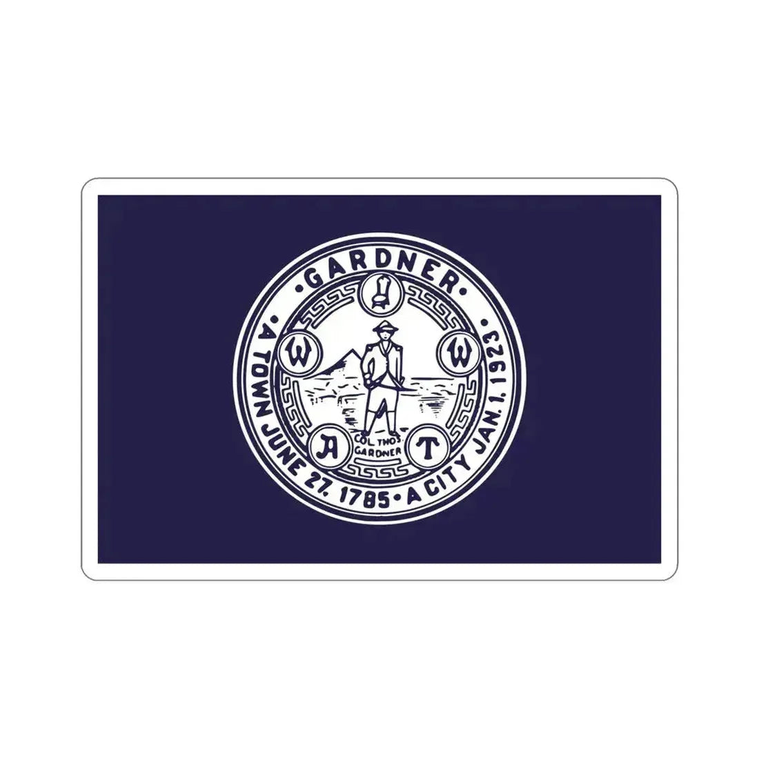 Flag of Gardner Massachusetts USA STICKER Vinyl Die-Cut Decal 5 Inch - The Sticker Space