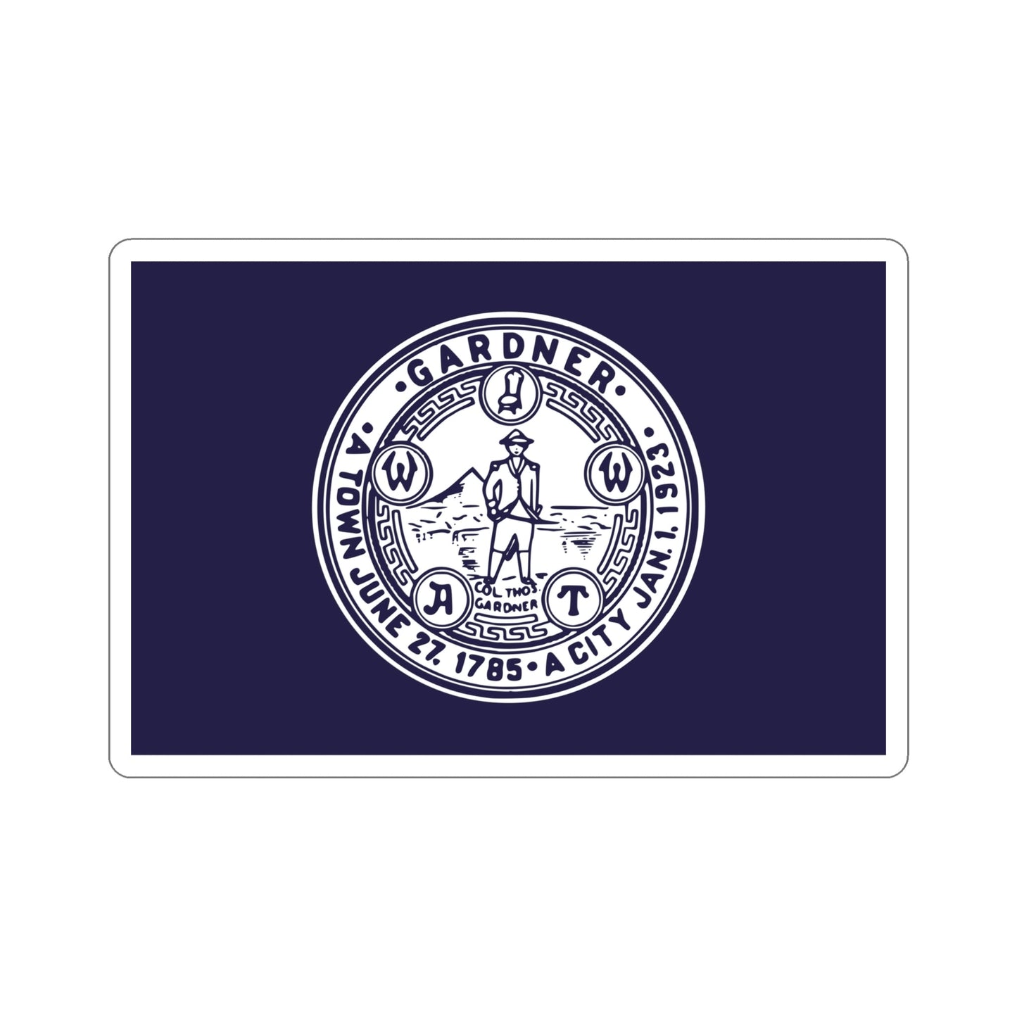 Flag of Gardner Massachusetts USA STICKER Vinyl Die-Cut Decal-6 Inch-The Sticker Space