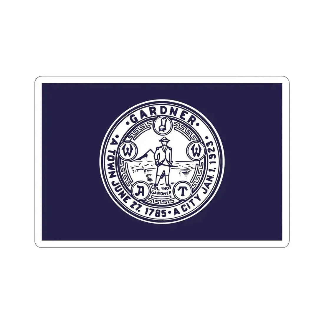 Flag of Gardner Massachusetts USA STICKER Vinyl Die-Cut Decal 6 Inch - The Sticker Space