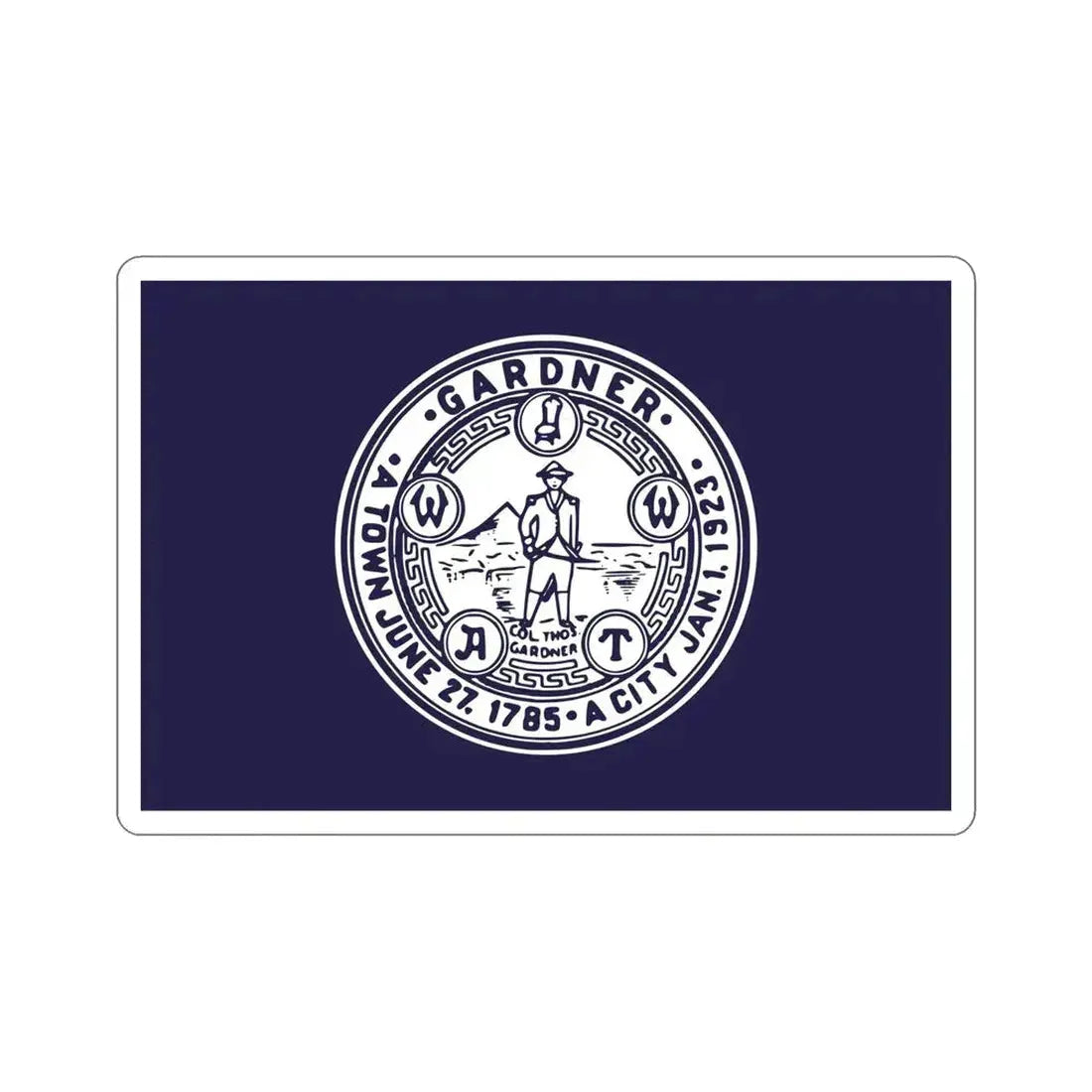 Flag of Gardner Massachusetts USA STICKER Vinyl Die-Cut Decal - The Sticker Space