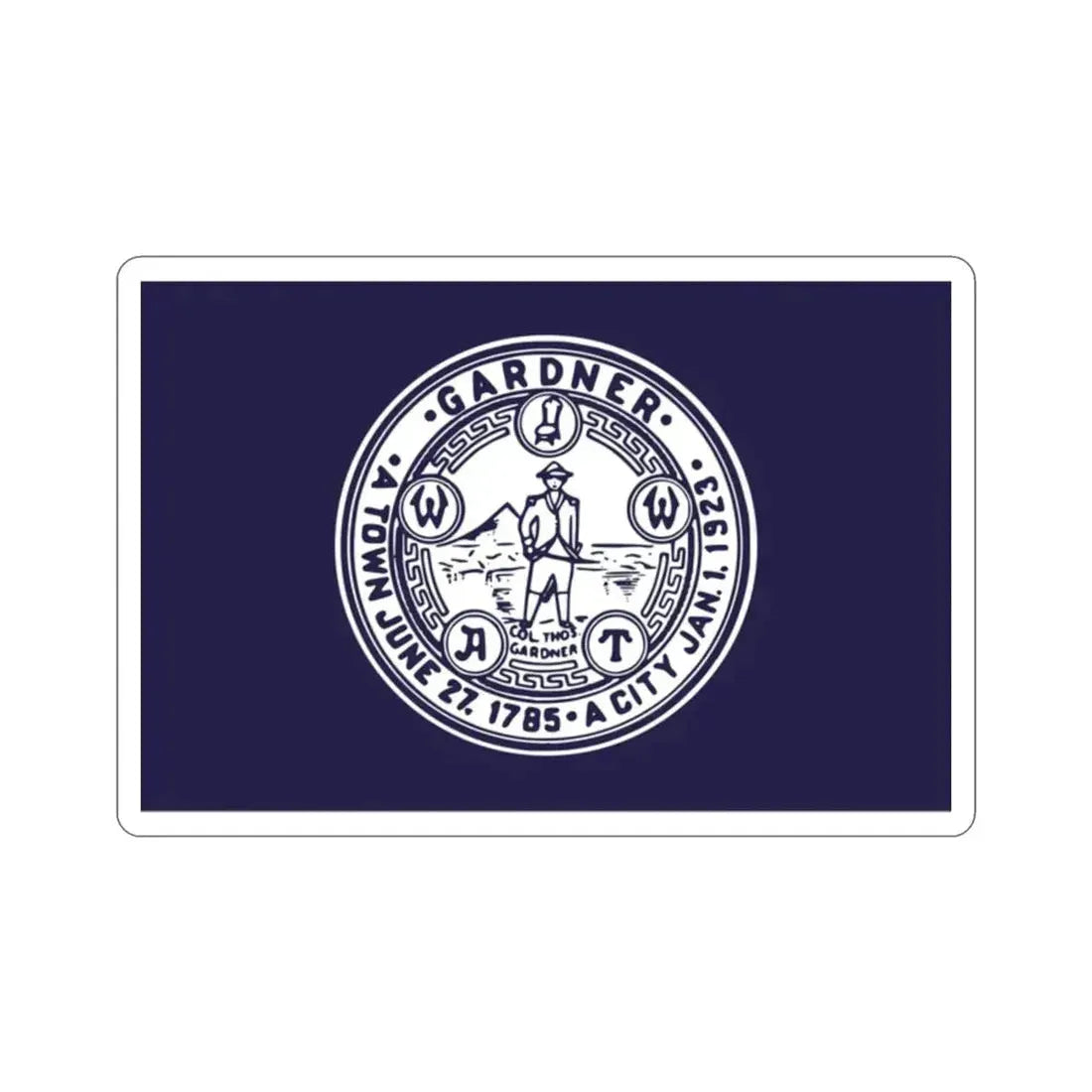 Flag of Gardner Massachusetts USA STICKER Vinyl Die-Cut Decal - The Sticker Space
