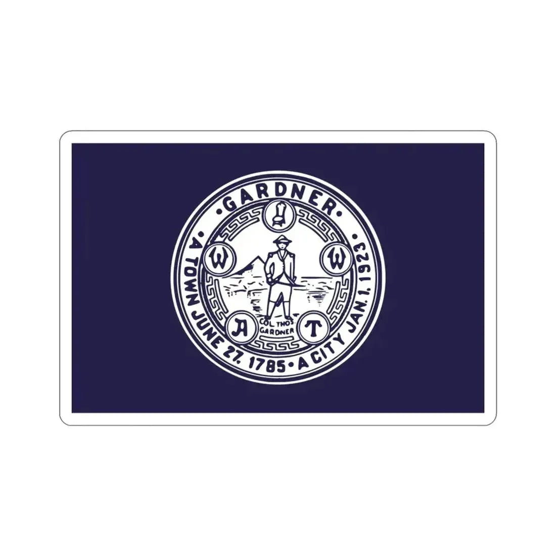 Flag of Gardner Massachusetts USA STICKER Vinyl Die-Cut Decal - The Sticker Space