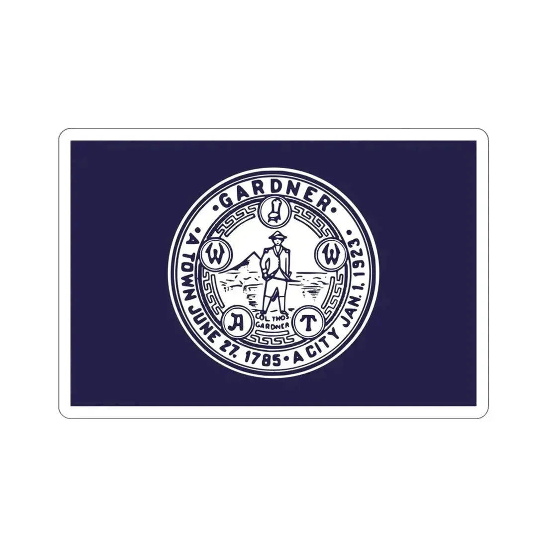 Flag of Gardner Massachusetts USA STICKER Vinyl Die-Cut Decal - The Sticker Space
