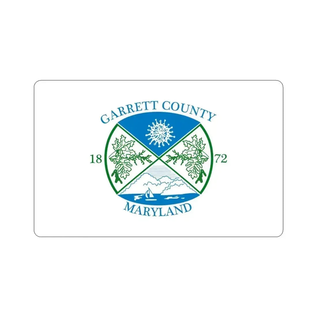 Flag of Garrett County Maryland STICKER Vinyl Die-Cut Decal 3 Inch - The Sticker Space