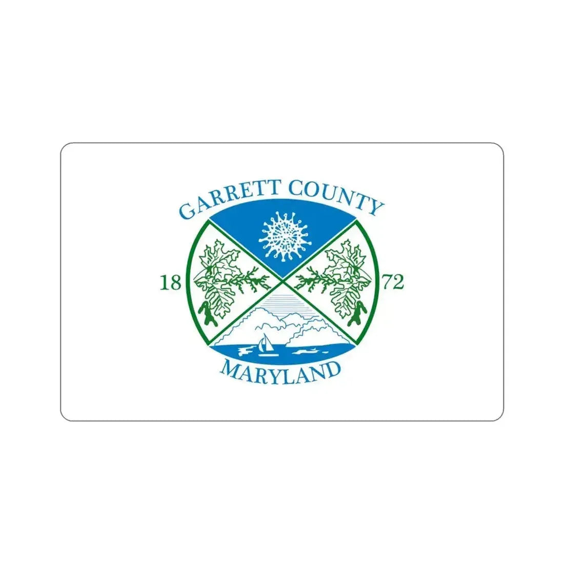 Flag of Garrett County Maryland STICKER Vinyl Die-Cut Decal 4 Inch - The Sticker Space