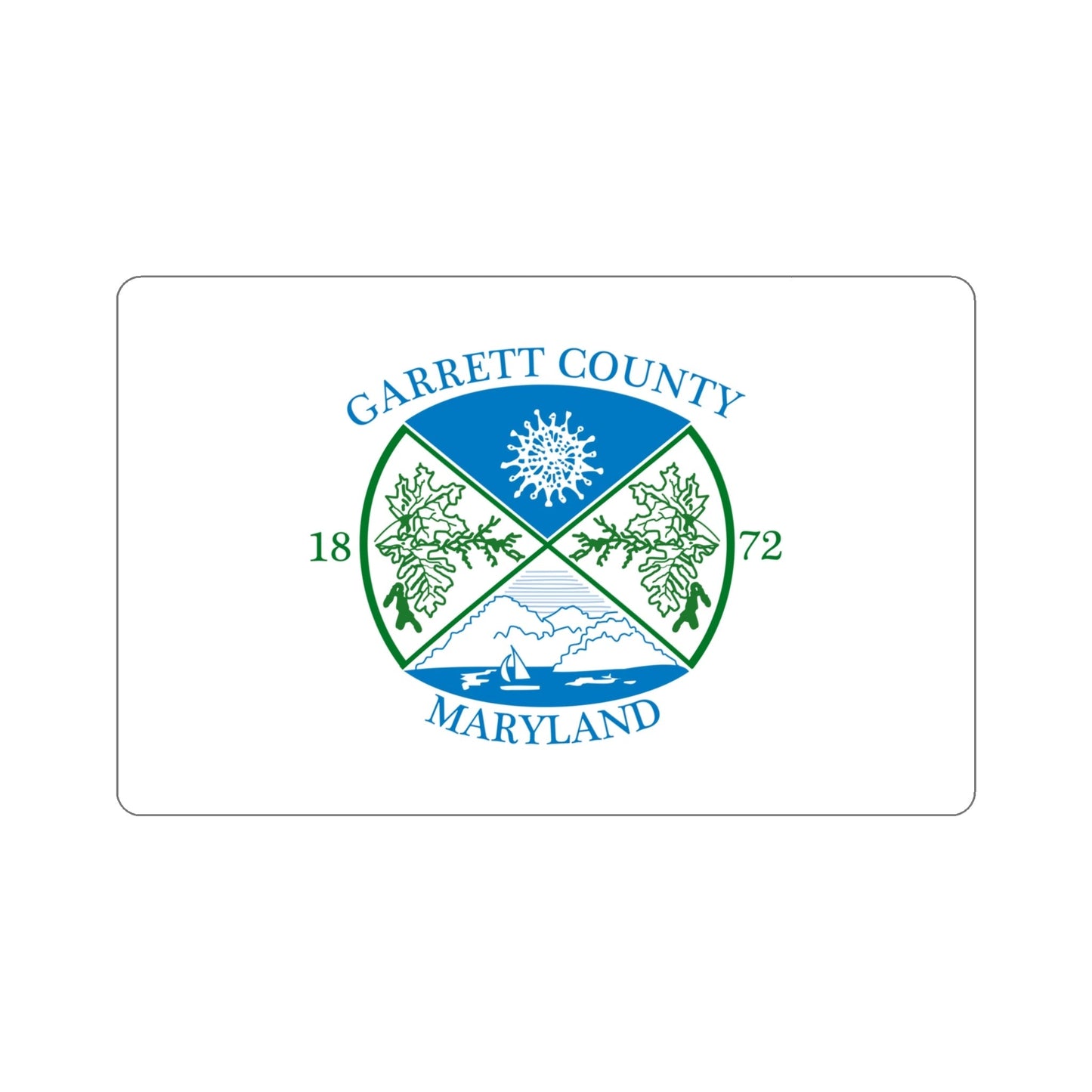 Flag of Garrett County Maryland STICKER Vinyl Die-Cut Decal-5 Inch-The Sticker Space