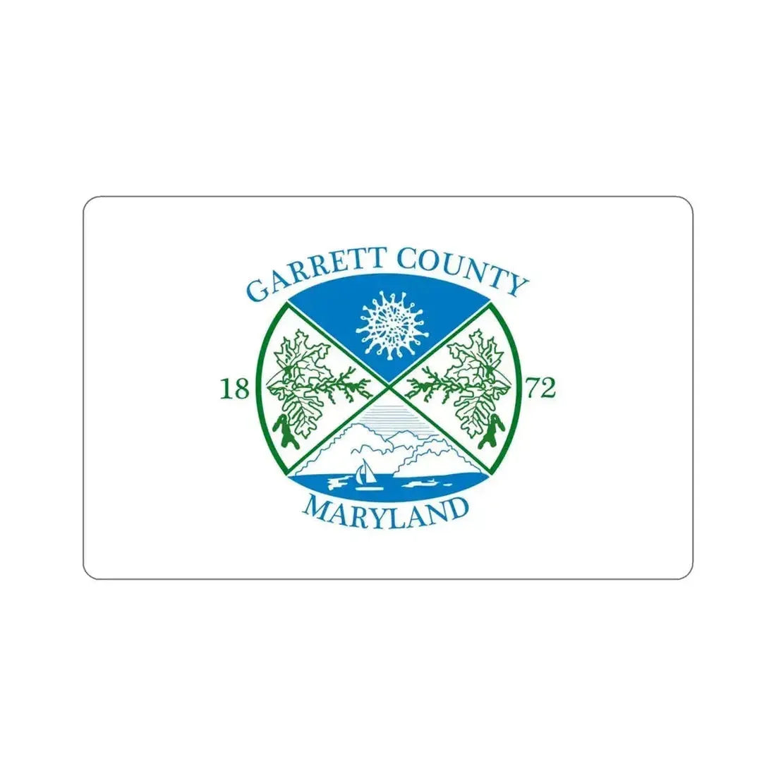 Flag of Garrett County Maryland STICKER Vinyl Die-Cut Decal 5 Inch - The Sticker Space