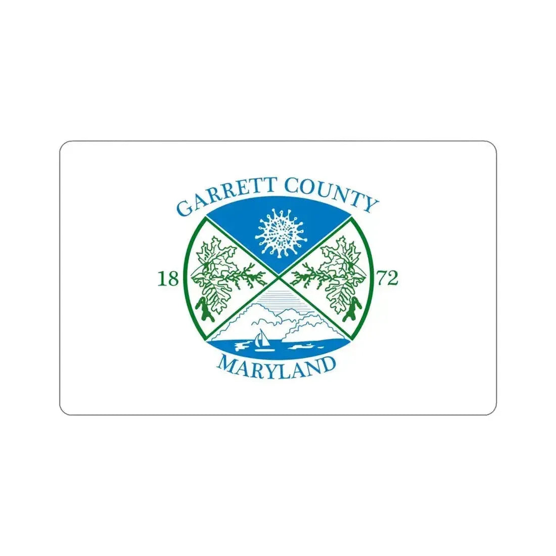Flag of Garrett County Maryland STICKER Vinyl Die-Cut Decal 6 Inch - The Sticker Space