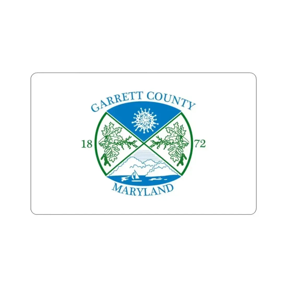 Flag of Garrett County Maryland STICKER Vinyl Die-Cut Decal - The Sticker Space