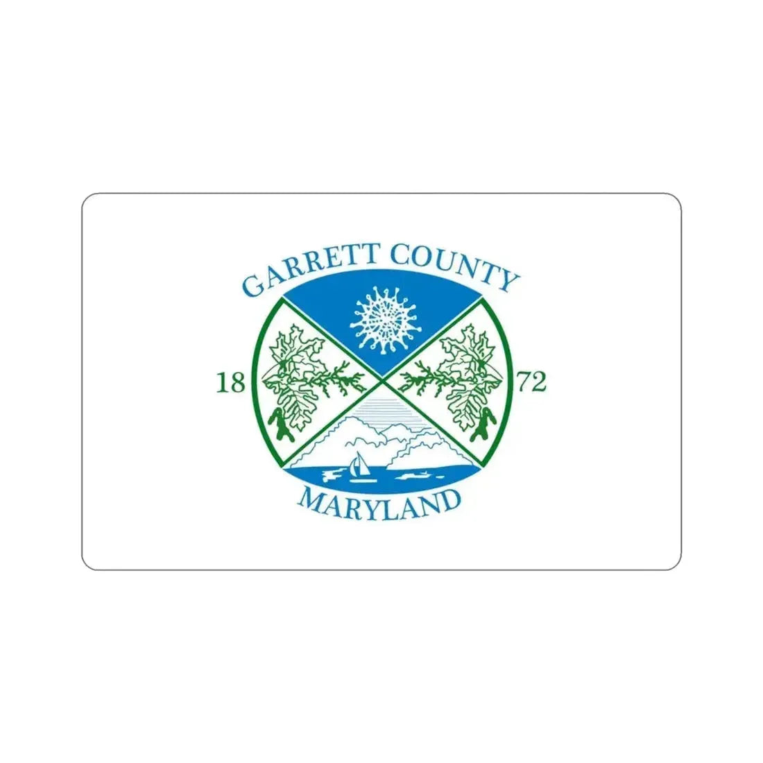 Flag of Garrett County Maryland STICKER Vinyl Die-Cut Decal - The Sticker Space