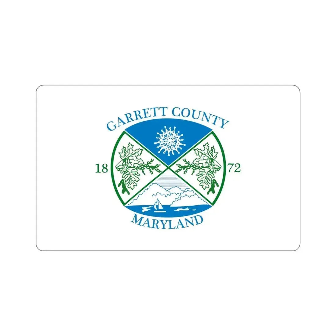 Flag of Garrett County Maryland STICKER Vinyl Die-Cut Decal - The Sticker Space