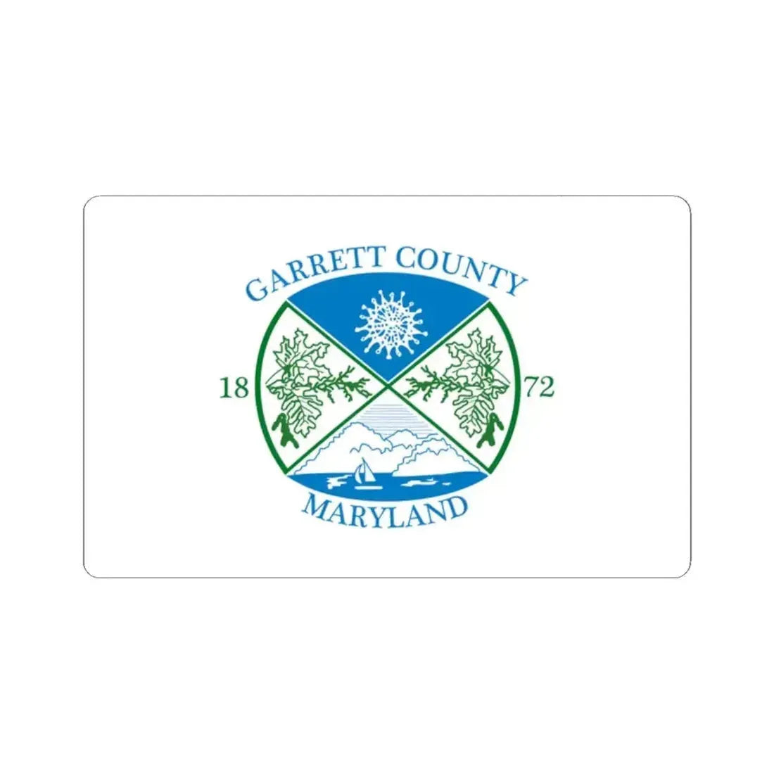Flag of Garrett County Maryland (United States) STICKER Vinyl Kiss-Cut Decal 2 Inch White - The Sticker Space