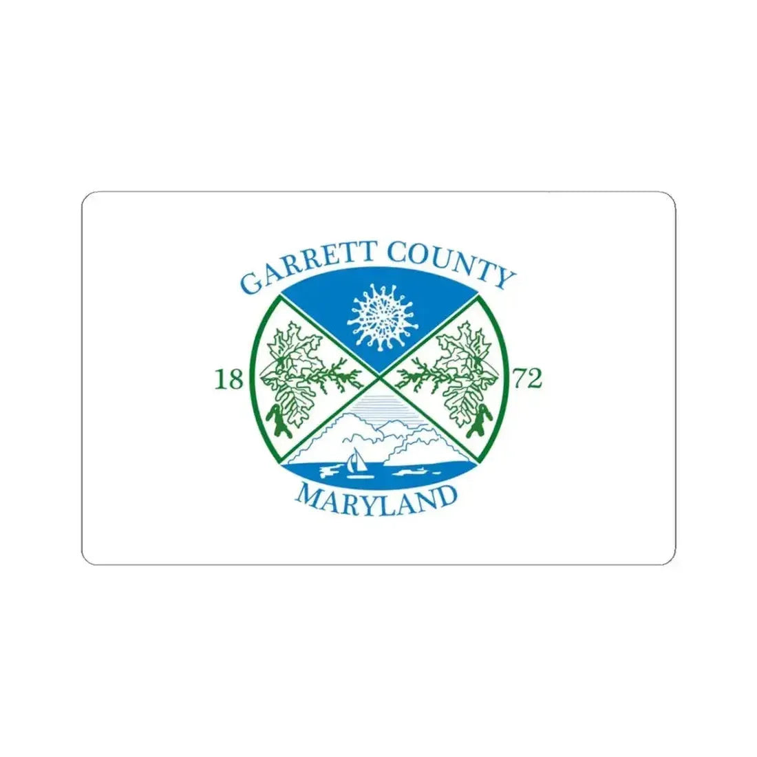 Flag of Garrett County Maryland (United States) STICKER Vinyl Kiss-Cut Decal 3 Inch White - The Sticker Space