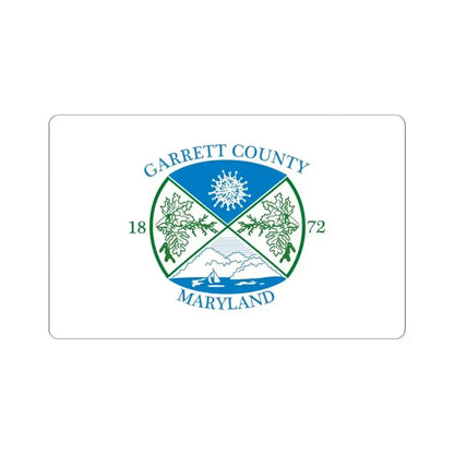Flag of Garrett County Maryland (United States) STICKER Vinyl Kiss-Cut Decal 3 Inch White - The Sticker Space